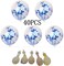 Blue Confetti Balloons 40 pack, 12 inch Transparent Party Balloons with Confetti for Graduation Party Wedding Baby Shower Birthday Carnival Party Decoration Supplies…